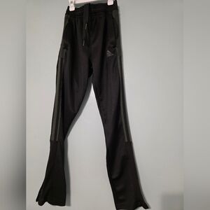 adidas Black Track Pants with Olive Side Stripes